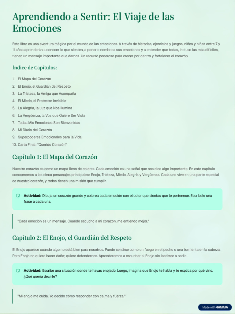 Guía Emocional para Niños de 7 a 11 Años | PDF | Las emociones | Temor