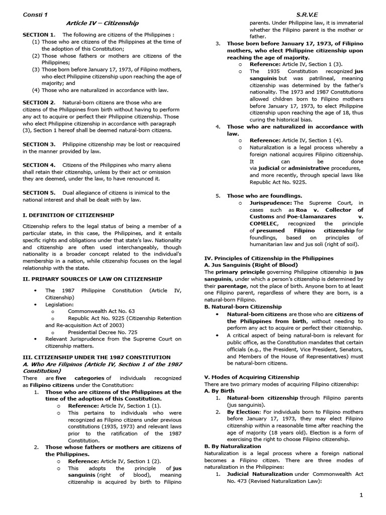 Philippine Citizenship Explained | PDF | Naturalization | United States ...