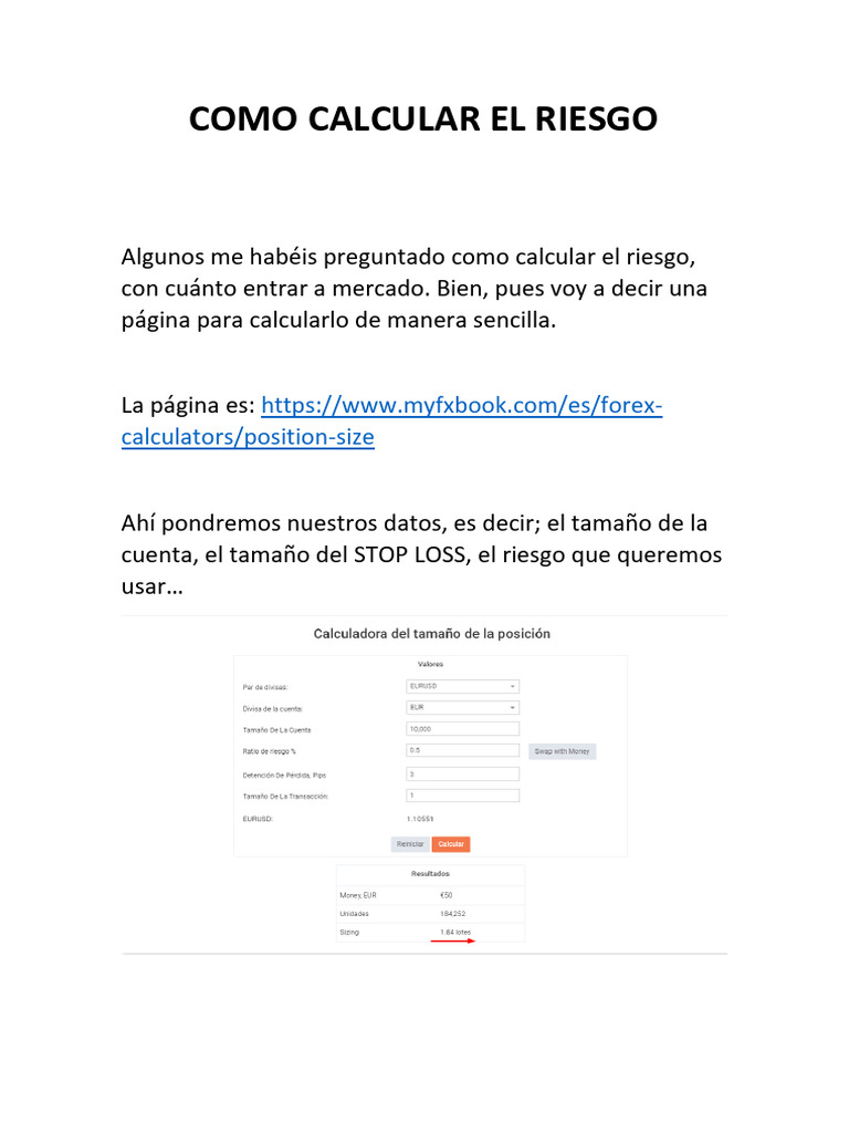 Cómo Calcular el Riesgo en Forex | PDF