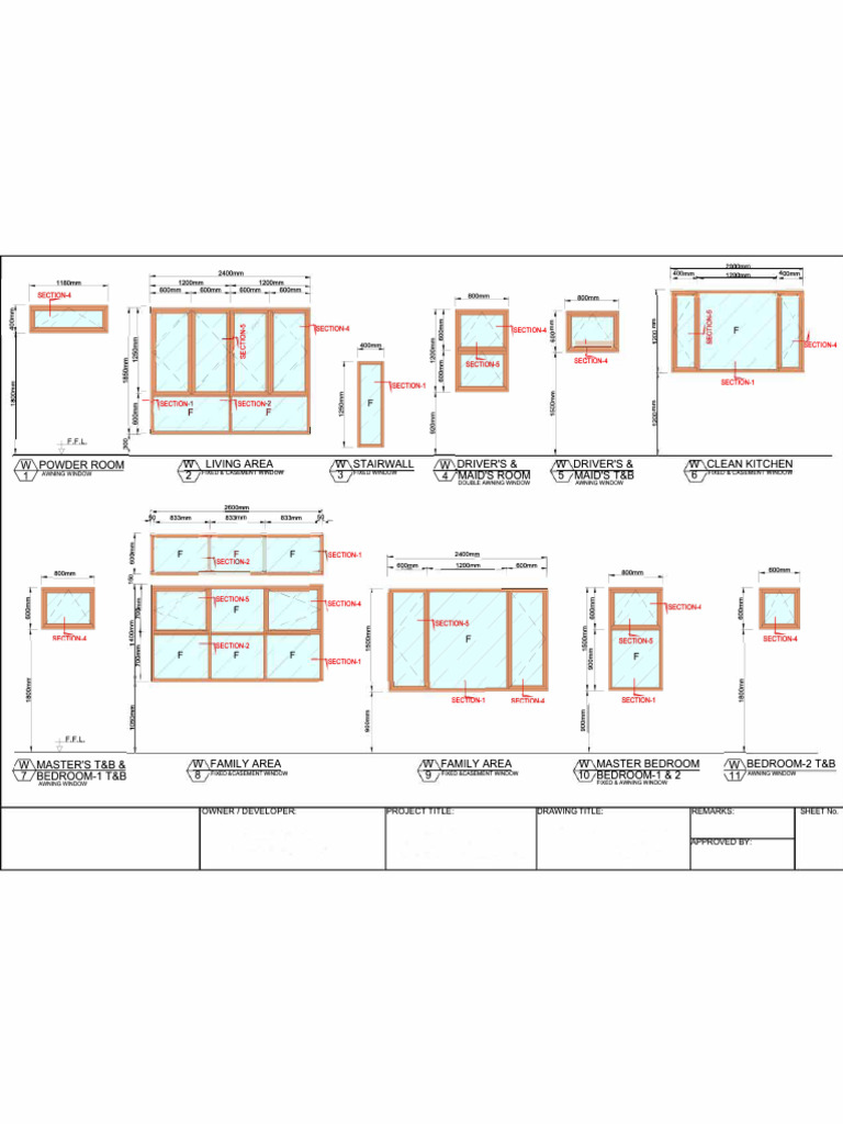 Architectural Window Layout Plan | PDF