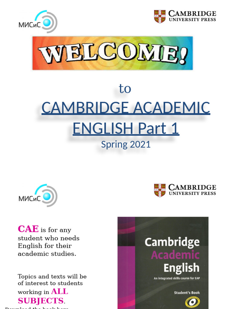 Cambridge Academic English Part 1: Spring 2021 | PDF | English Language ...