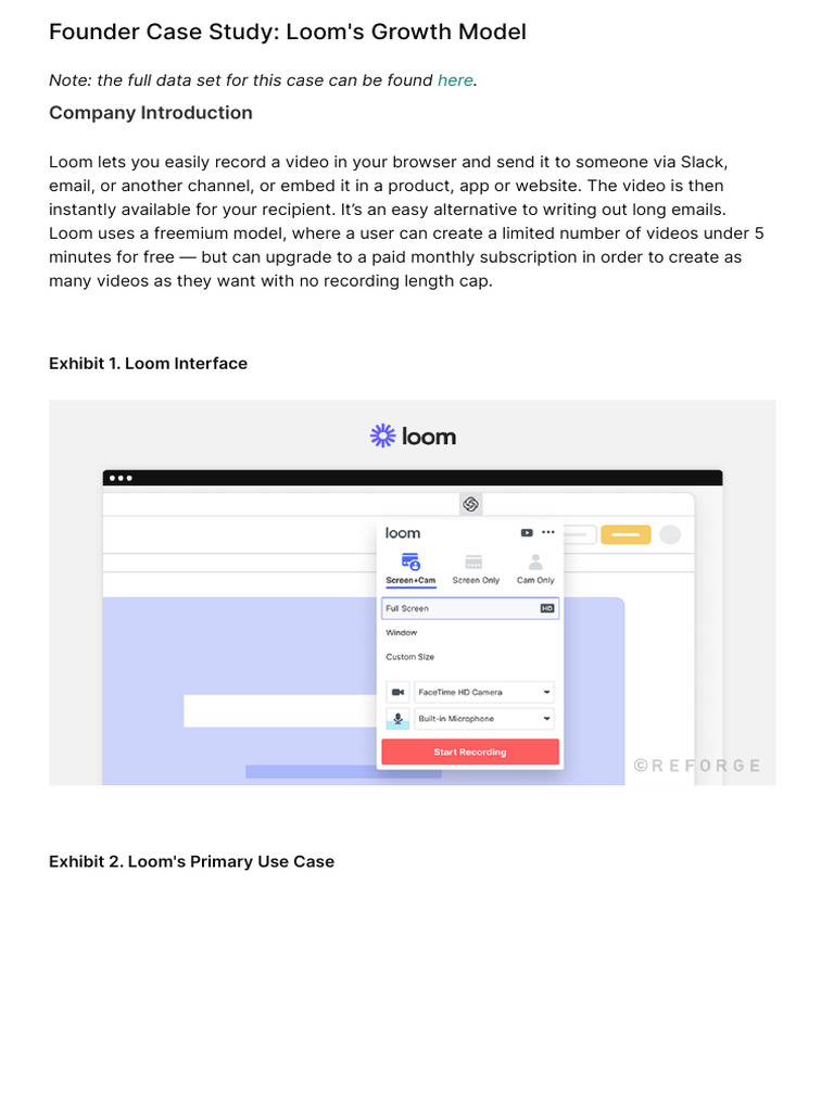 Loom's Growth Strategy Analysis | PDF | Software | World Wide Web