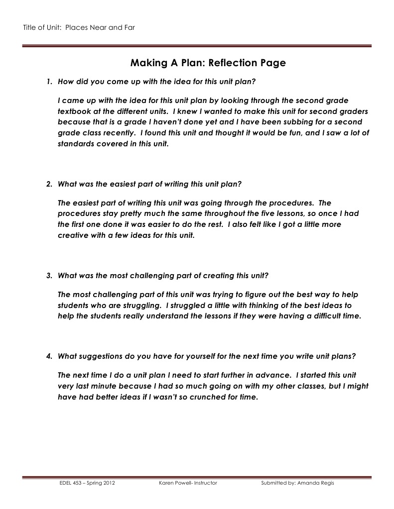 EDEL453 Spring 2012 Geography Reflection | PDF | Career & Growth ...