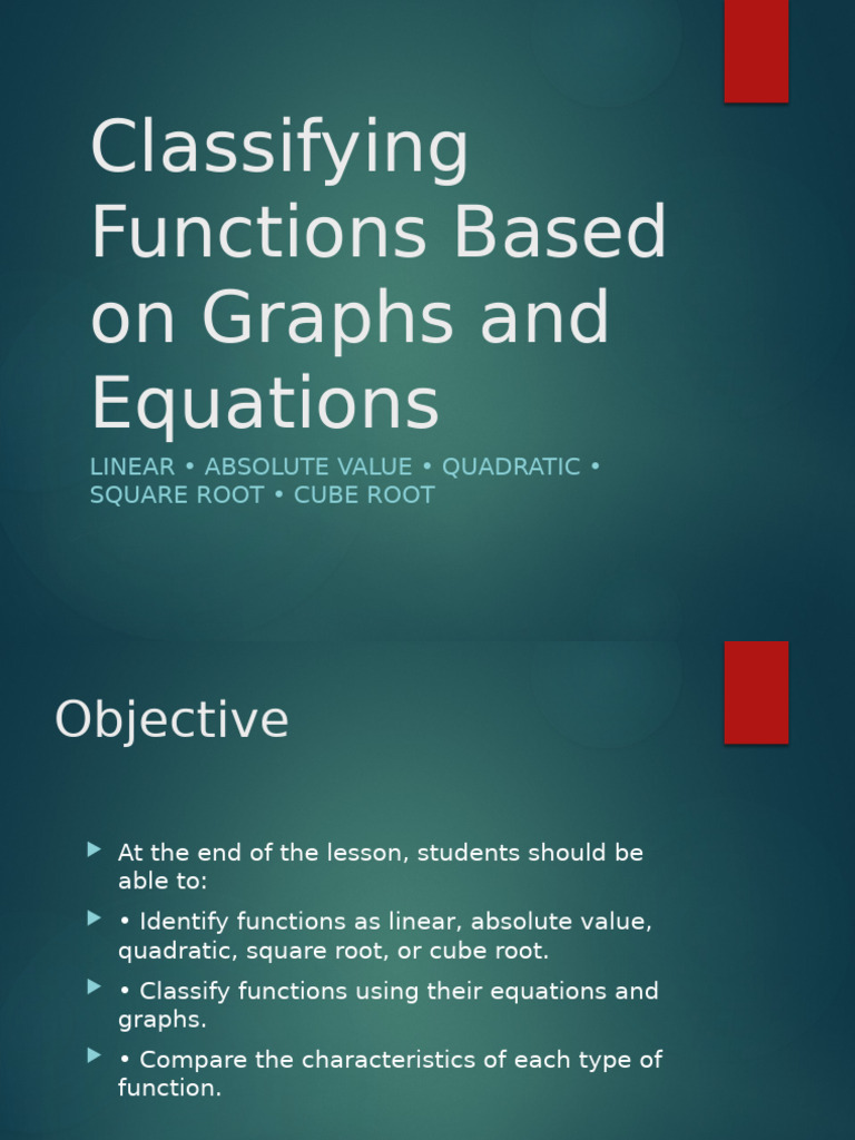 Classifying Functions by Type and Graph | PDF