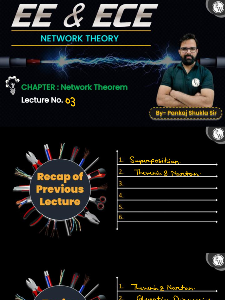 (Network Theory) Network Theorems 03 Class Notes | PDF