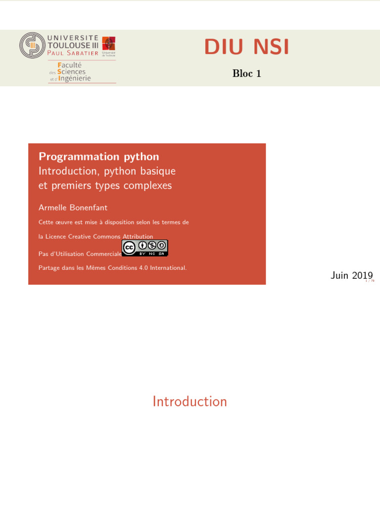 Introduction à la programmation Python | PDF | Structure de contrôle ...