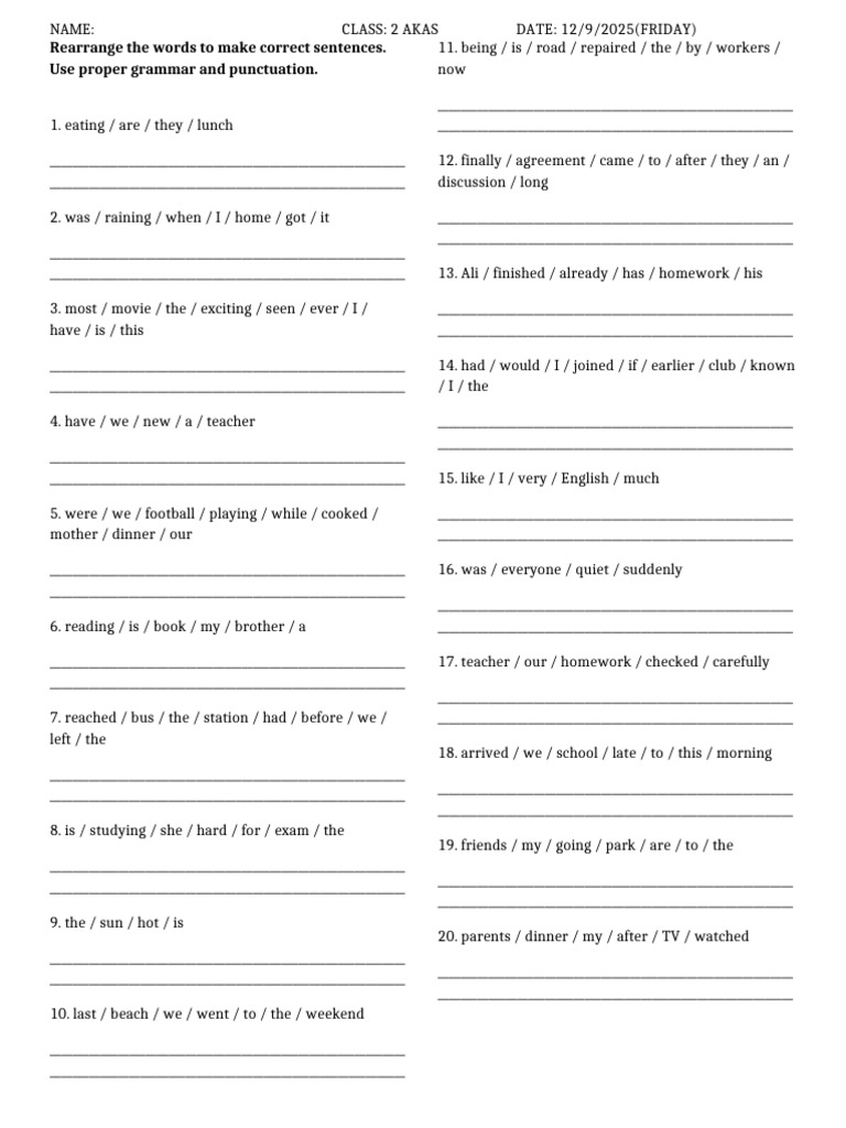 Sentence Rearrangement Exercises | PDF | Chess | Chess Theory