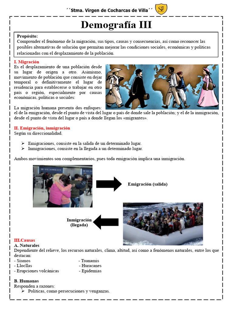Tipos y causas de la migración humana | PDF | Migración humana ...