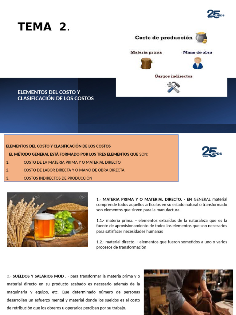 Elementos y Clasificación de Costos | PDF | Costo | Salario