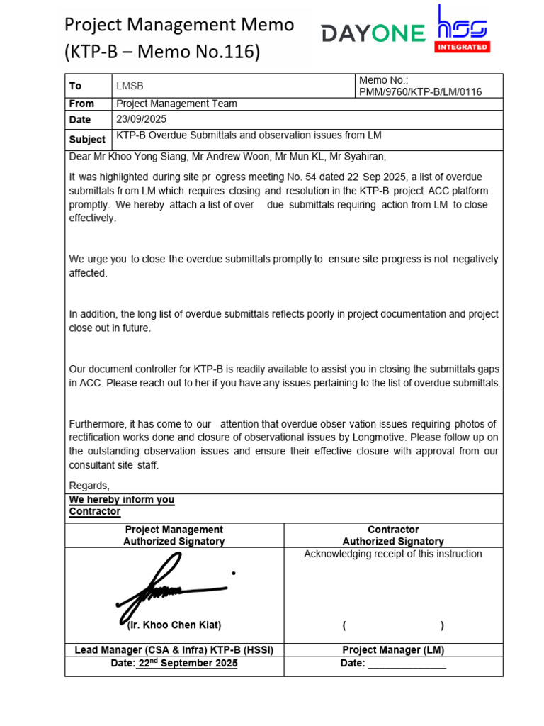 0116-SITE MEMO-LM-Outstanding Submittals From LM | PDF | Building ...