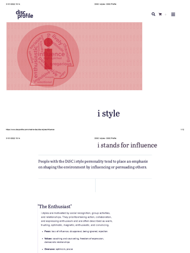 Understanding DiSC i Style Traits | PDF | Leadership | Empathy