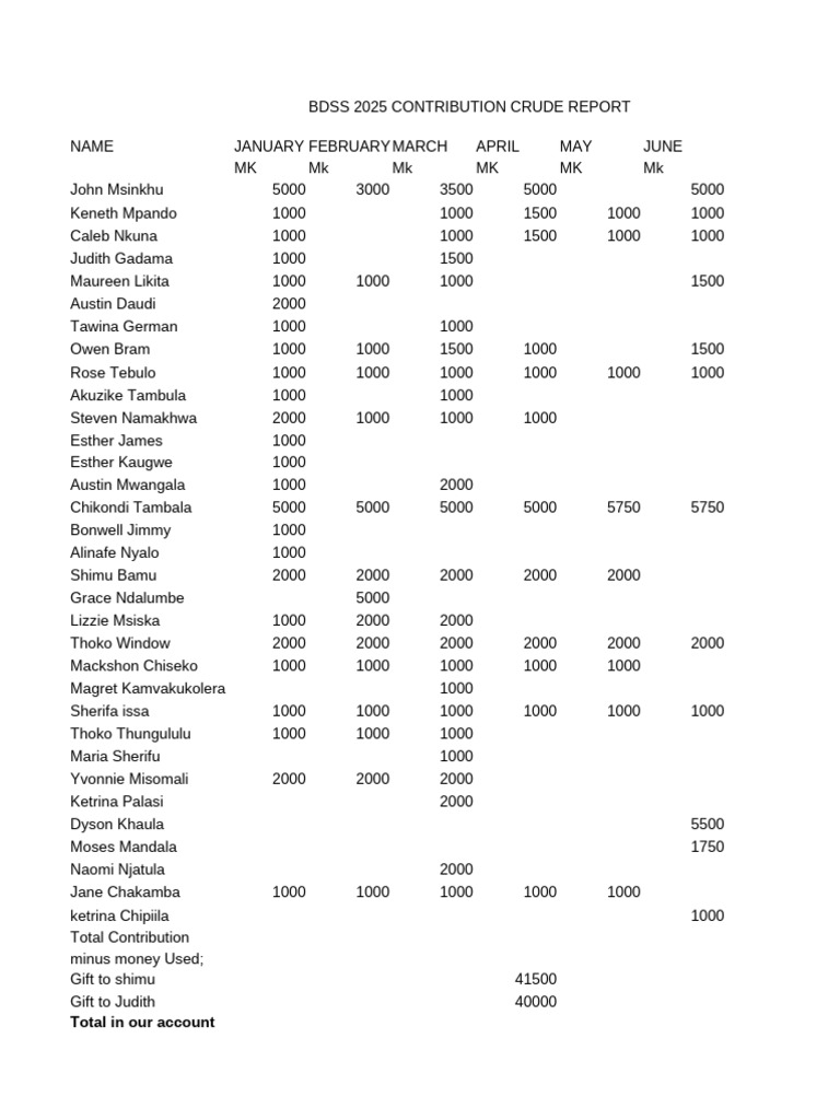 BDSS 2025 Contribution Summary Report | PDF