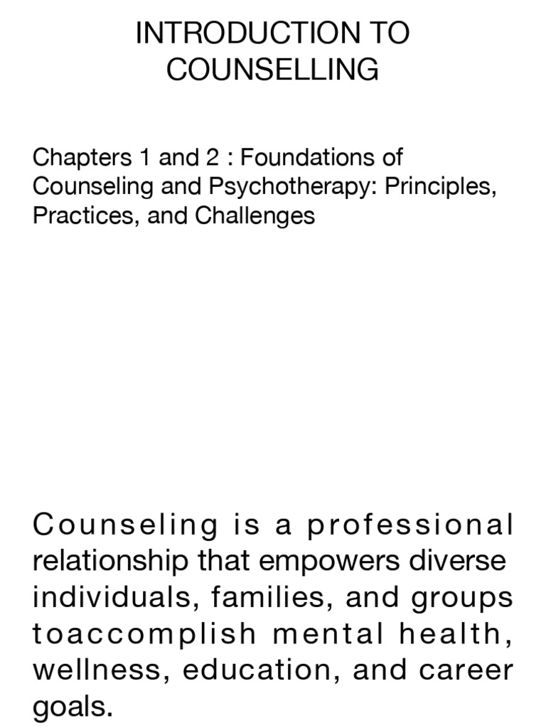 Foundations of Counseling Overview | PDF | Psychotherapy | Value (Ethics)