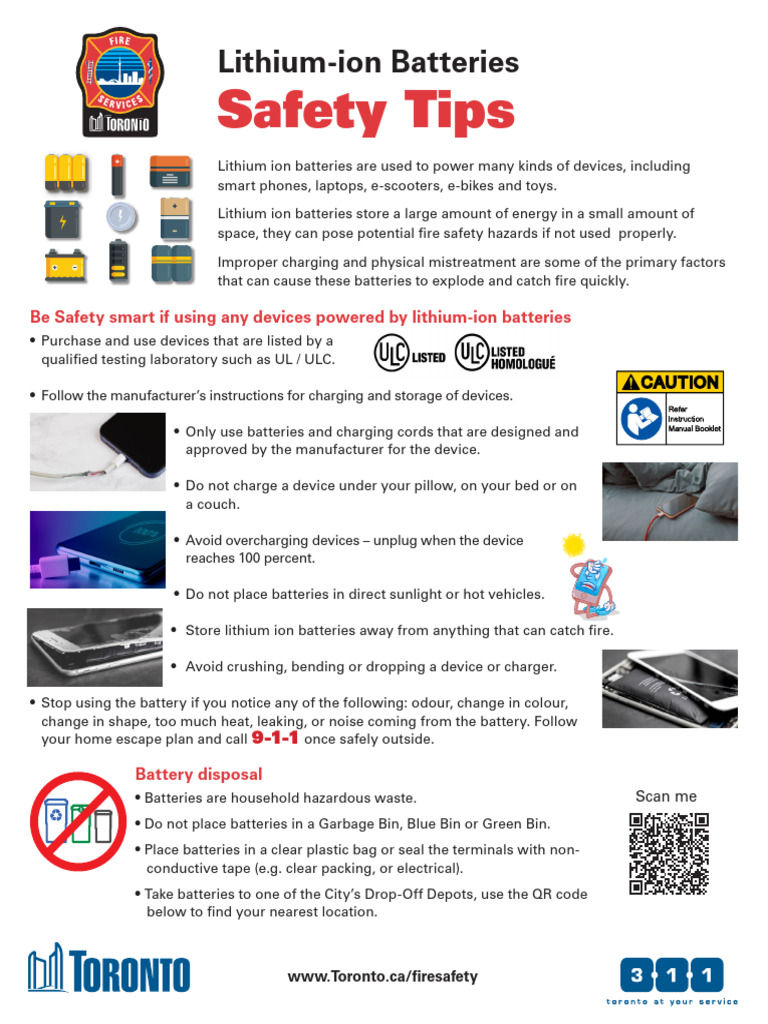 Lithium-Ion Batteries Safety Tips - City of Toronto | PDF