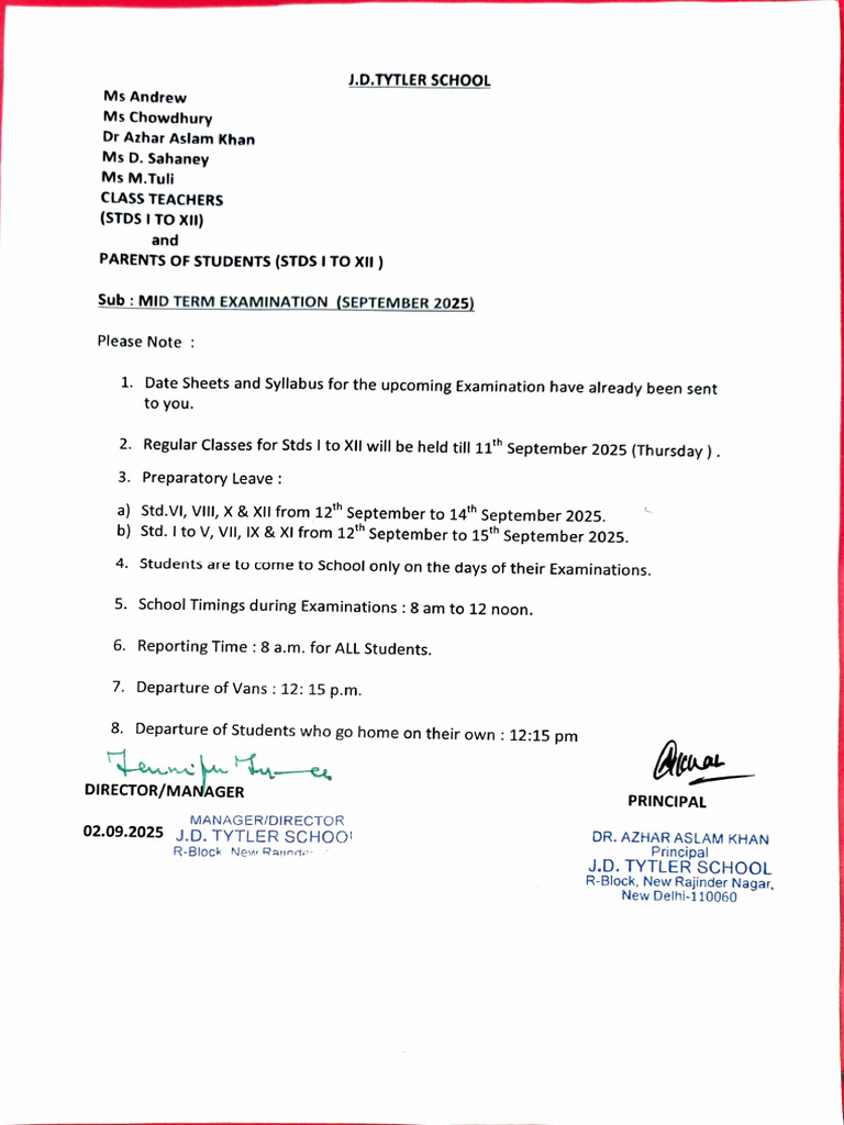 Notice MID TERM Examination 25 PDF — free download