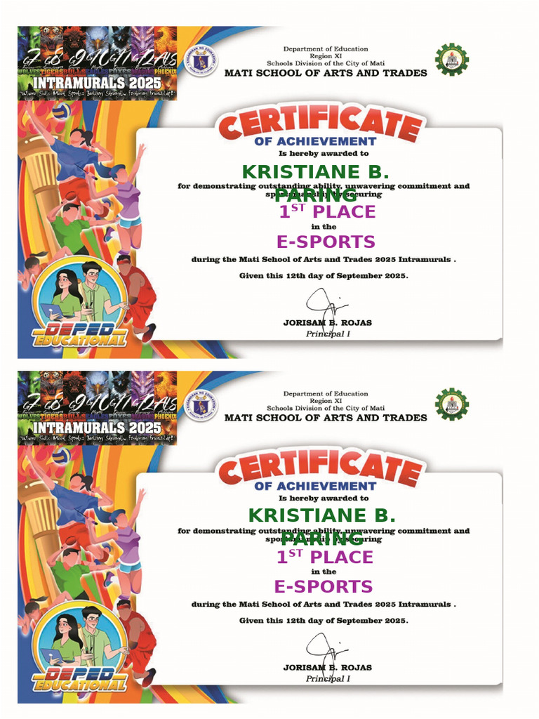 Intrams Cert | PDF