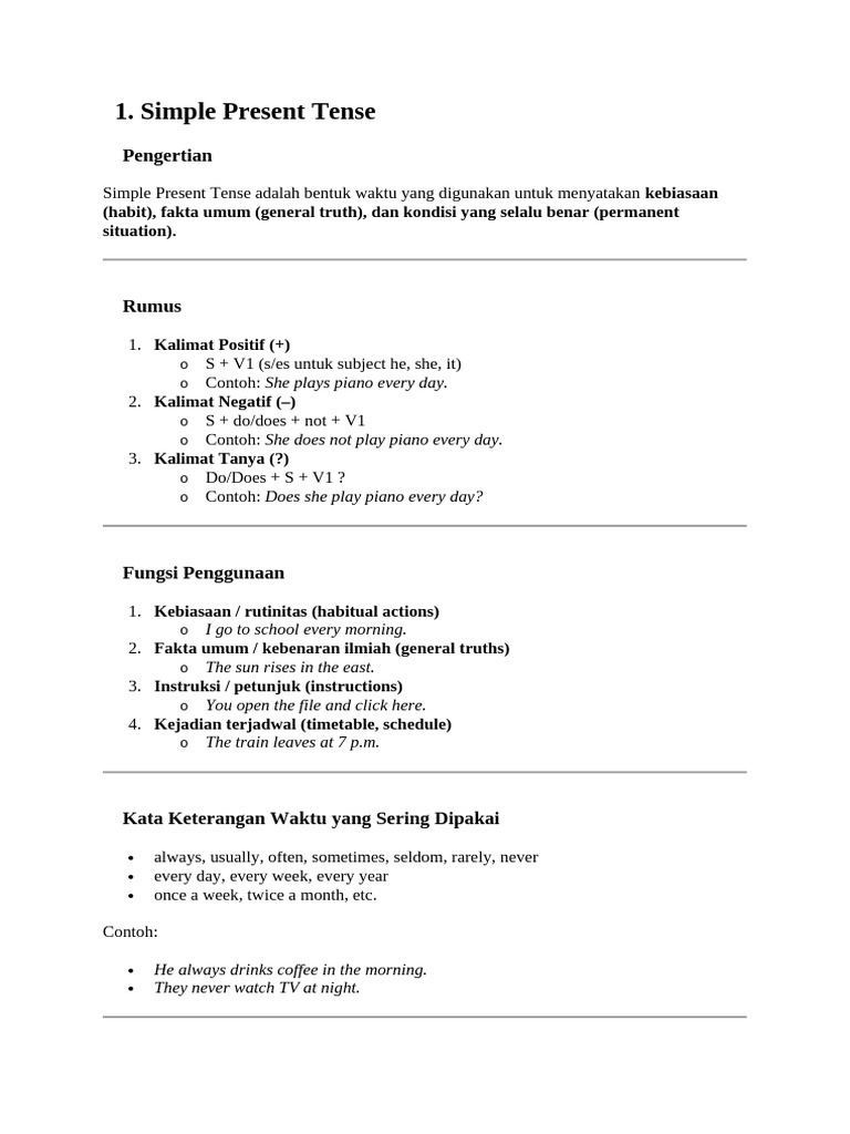 Simple Present Tense Explained | PDF