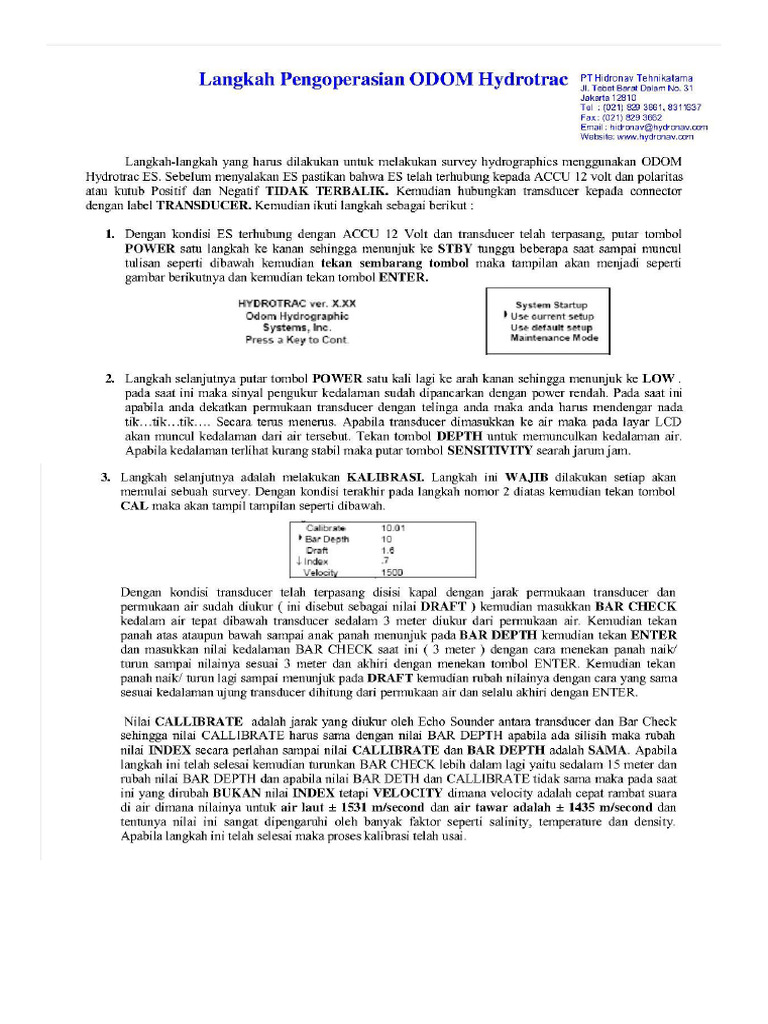 Operasi Echo Single Hydrotrac | PDF