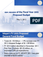 IBA Review of The Fiscal Year 2013 Proposed Budget