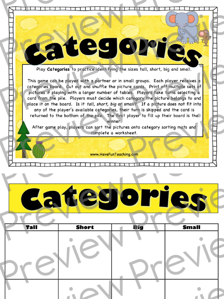 Size Activity Preview | PDF
