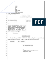 Form Receipt of Copy for Order Shortening Time