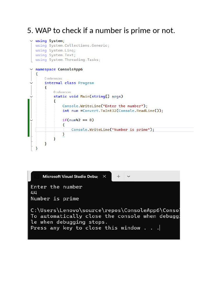 Console Applications for Number Patterns | PDF