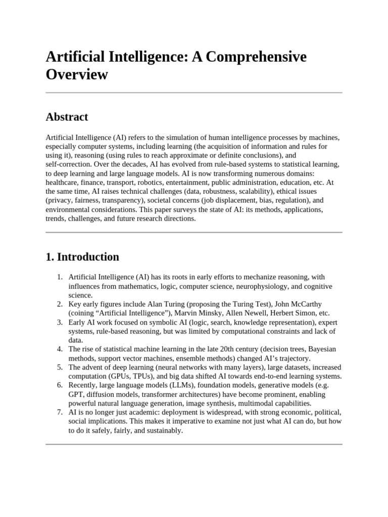 Comprehensive AI Overview and Trends | PDF | Artificial Intelligence ...
