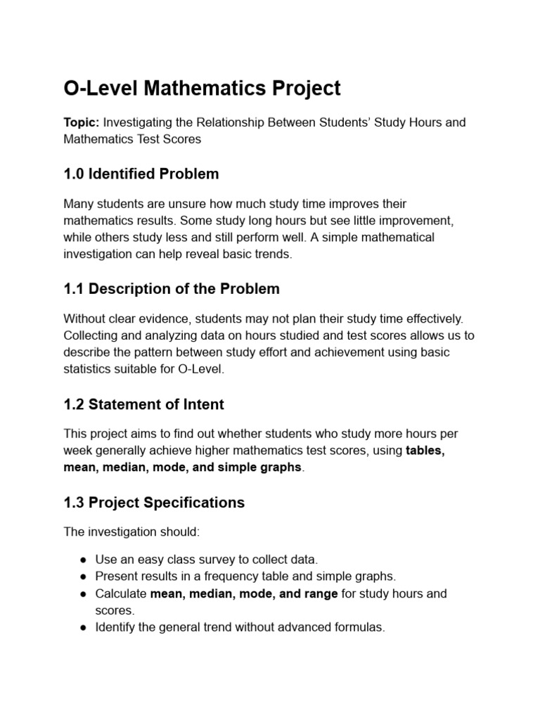 Study Hours vs. Math Test Scores Analysis | PDF | Statistics | Mathematics