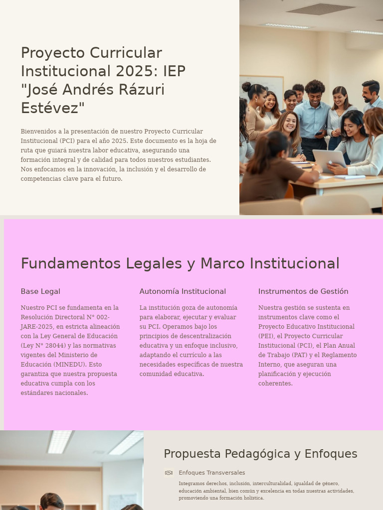 Proyecto Curricular IEP José Andrés Rázuri | PDF | Evaluación | Plan de ...