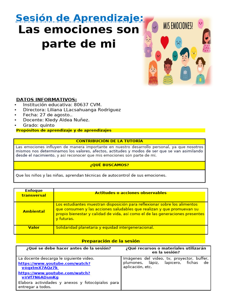 Técnicas de Autocontrol Emocional Infantil | PDF | Las emociones ...