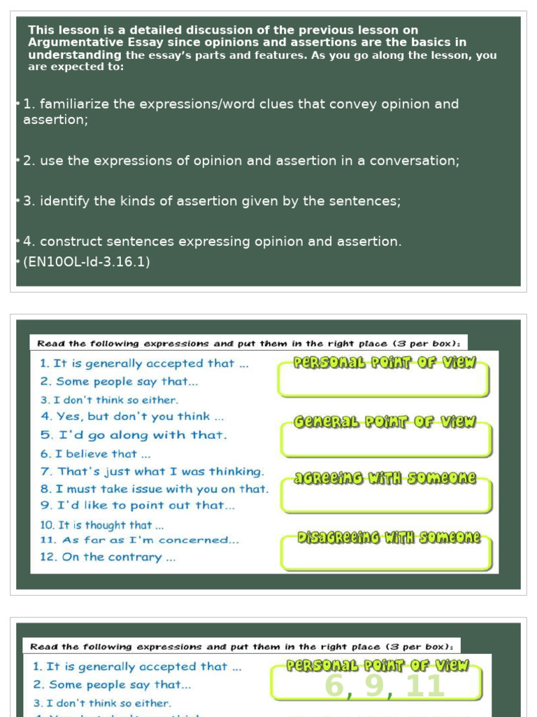 Formulating Opinions and Assertions | PDF | Reason | Feeling