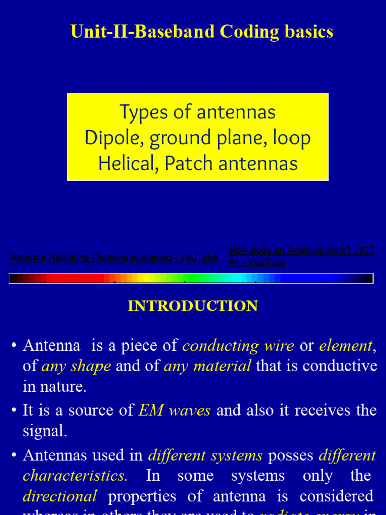 Unit 2 - S1-Types of Antenna | PDF | Antenna (Radio) | Electrodynamics