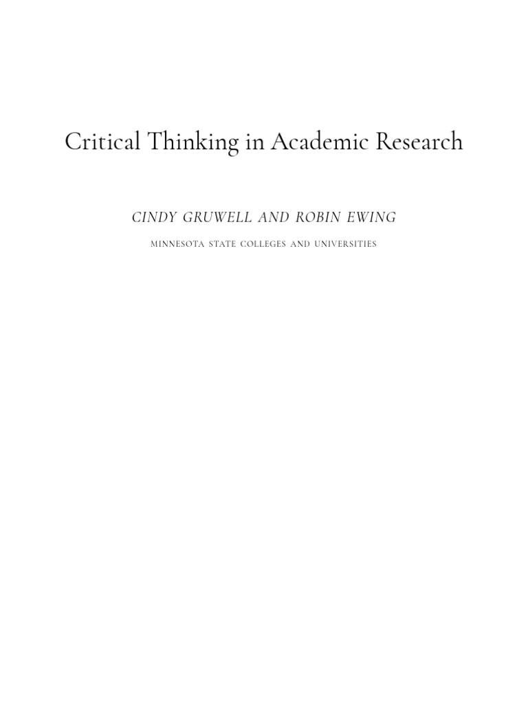 Critical Thinking in Academic Research-1 | PDF | Argument | Deductive ...