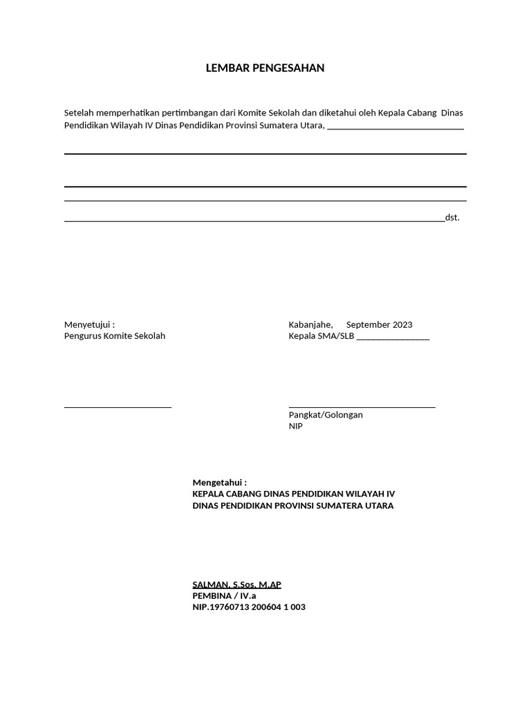 Lembar Pengesahan Dokumen Kurikulum | PDF