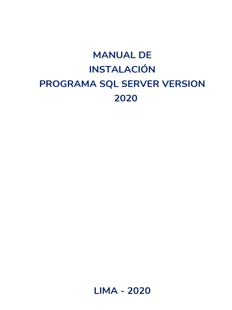 Instalación de SQL Server 2020 | PDF | Servidor SQL de Microsoft ...