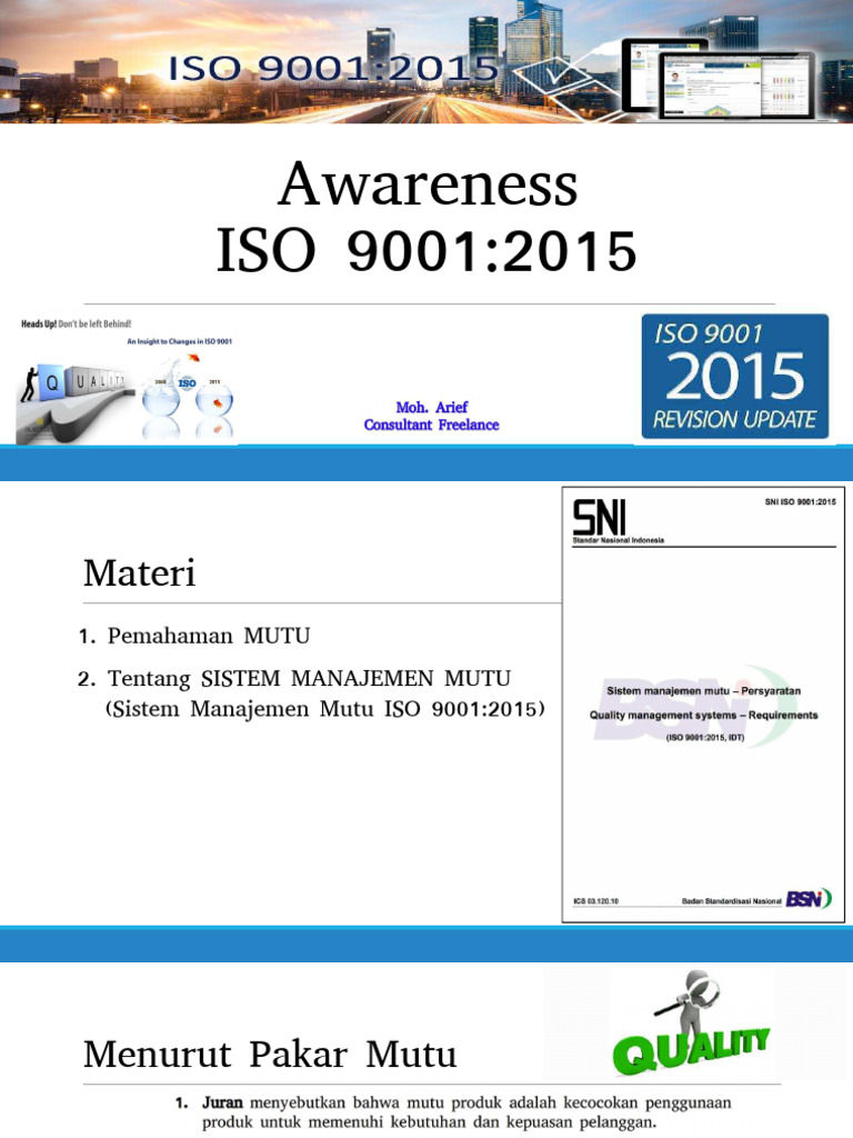 Awareness ISO 9001 2015 ABC | PDF