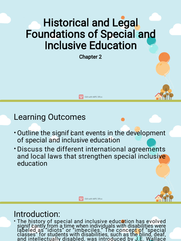History and Laws of Inclusive Education | PDF | Disability ...