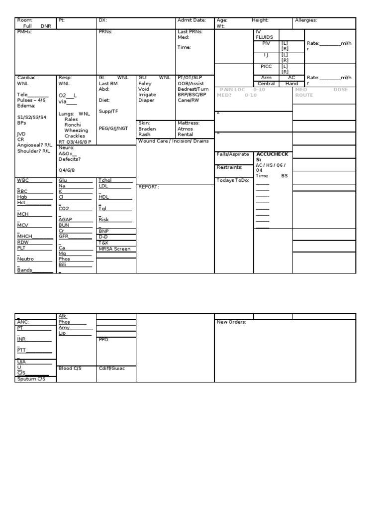 Brain Sheet Overview for Patient Care | PDF | Sports & Recreation ...