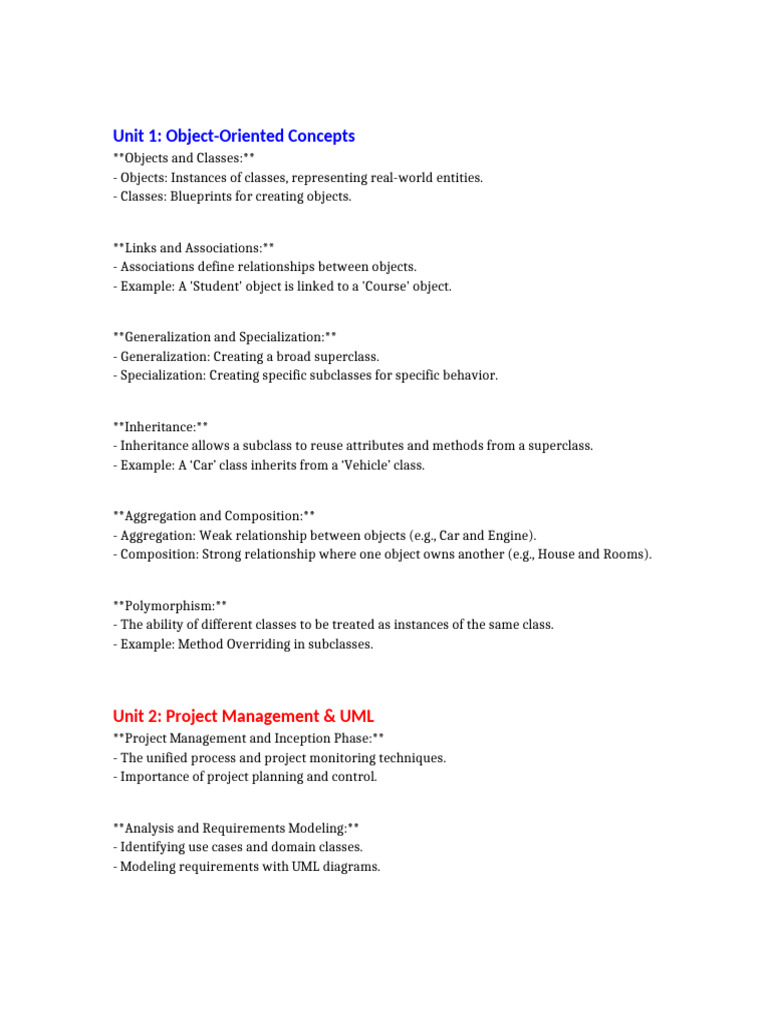 Object-Oriented Concepts & UML Guide | PDF