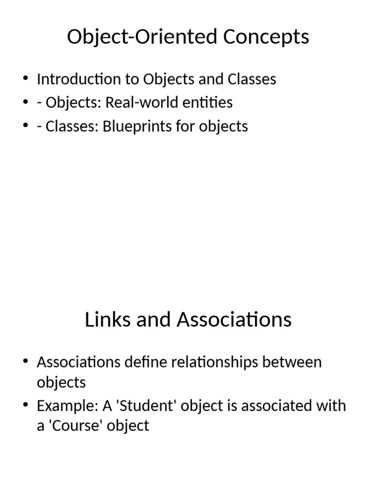 Object-Oriented Programming Concepts | PDF