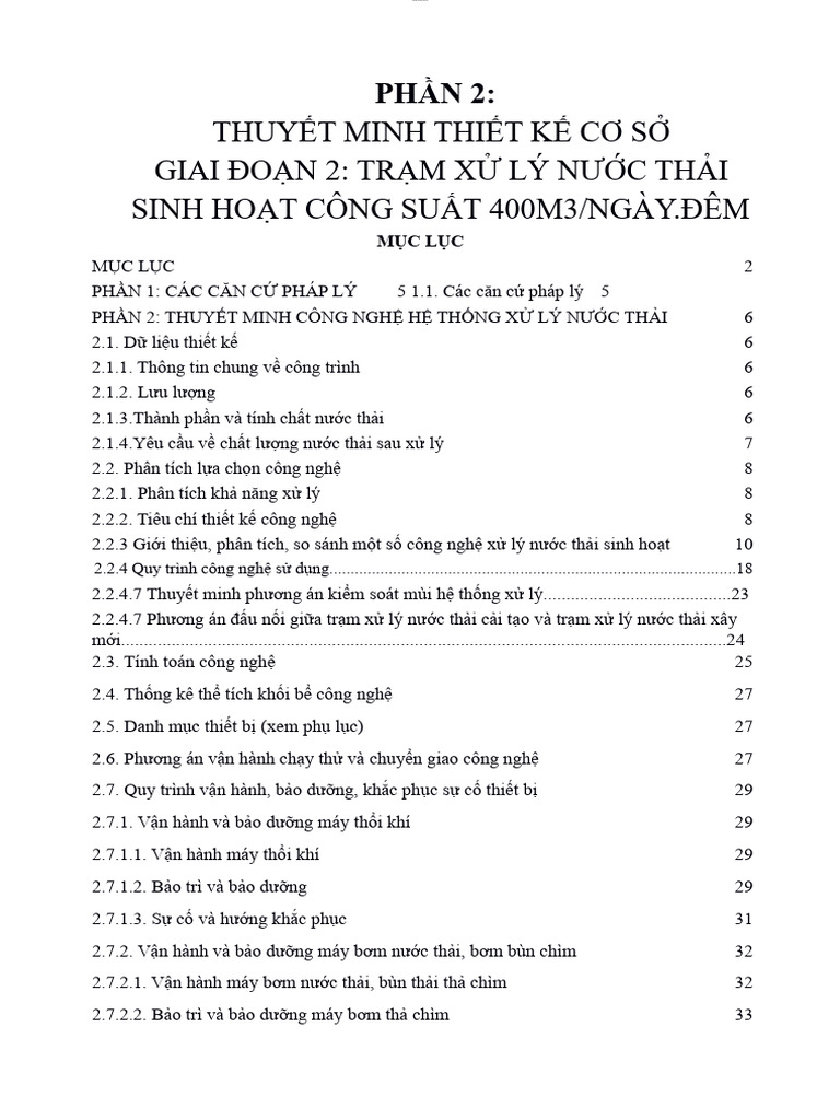 Thuyet Minh Thiet Ke Co So Tram Xu Ly Nuoc Thai 67523 | PDF