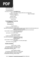 Europass CV Fictitious Example