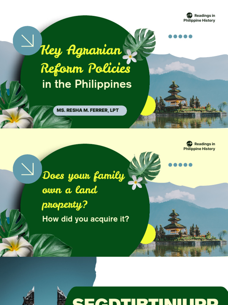 Key Agrarian Reform Policies in The Phil | PDF | Leasehold Estate ...