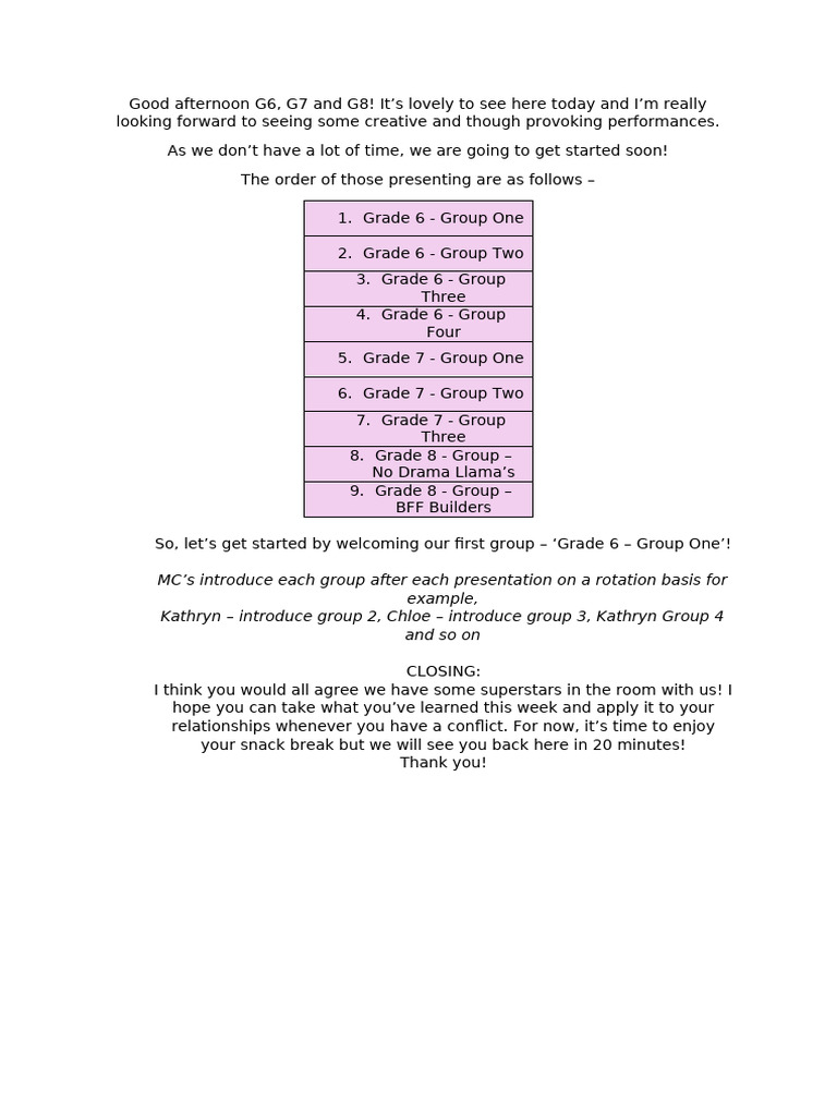 Script - Part One | PDF