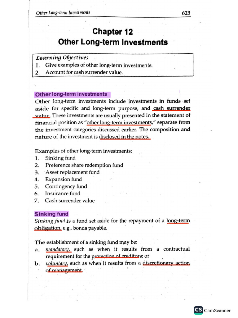 Other Long Term Investments | PDF