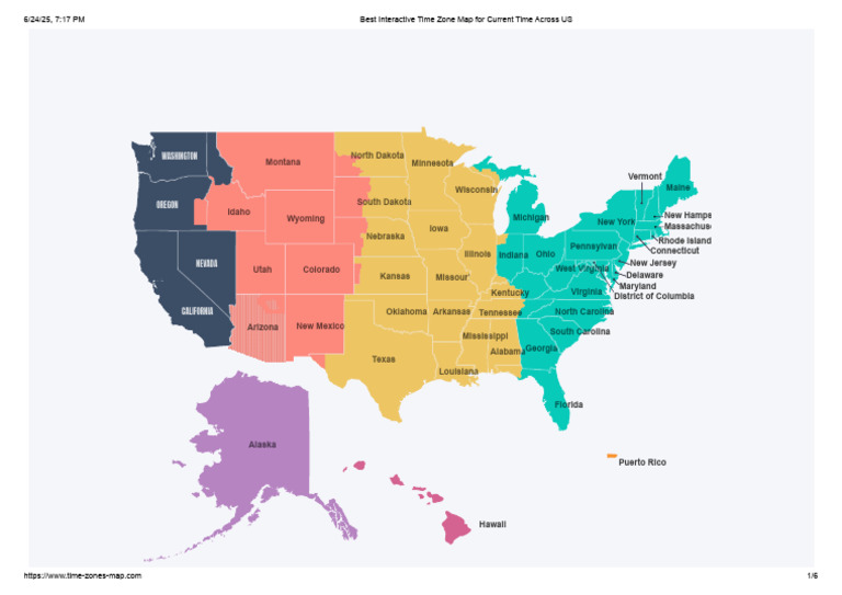 Best Interactive Time Zone Map USA | PDF