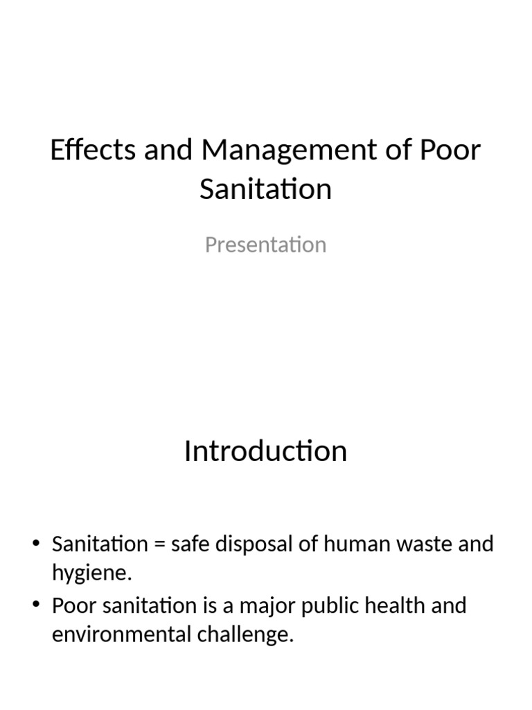 Impact and Solutions for Poor Sanitation | PDF