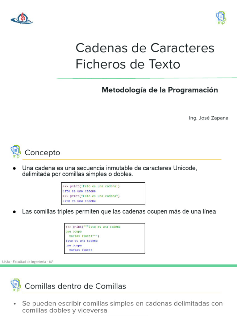 Cadenas de Caracteres y Ficheros en Python | PDF | Archivo de ...