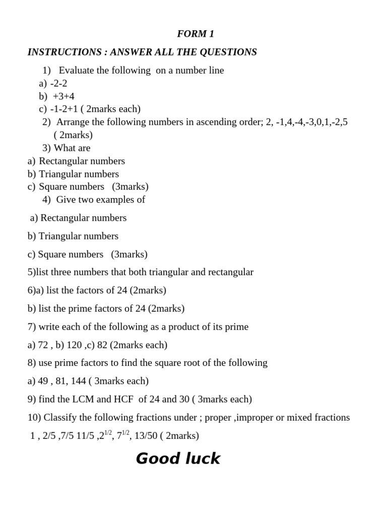 Math Evaluation and Number Concepts | PDF