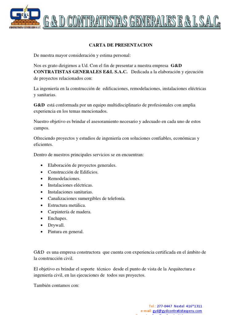 CARTA DE PRESENTACION